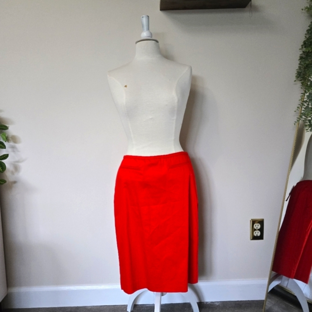 NWT Andre Oliver Red Cotton A-Line Skirt